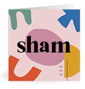 Geboortekaartje naam Sham m2