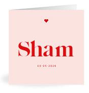 Geboortekaartje naam Sham m3