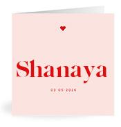 Geboortekaartje naam Shanaya m3