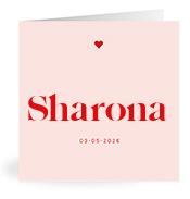 Geboortekaartje naam Sharona m3