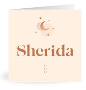 Geboortekaartje naam Sherida m1