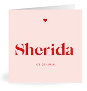 Geboortekaartje naam Sherida m3