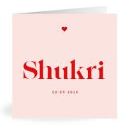 Geboortekaartje naam Shukri m3