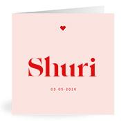 Geboortekaartje naam Shuri m3
