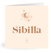 Geboortekaartje naam Sibilla m1