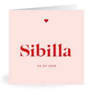 Geboortekaartje naam Sibilla m3