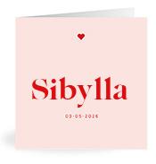 Geboortekaartje naam Sibylla m3
