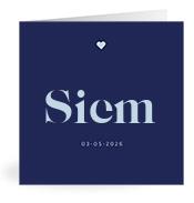 Geboortekaartje naam Siem j3