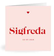 Geboortekaartje naam Sigfreda m3