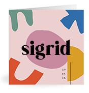 Geboortekaartje naam Sigrid m2