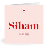 Geboortekaartje naam Siham m3