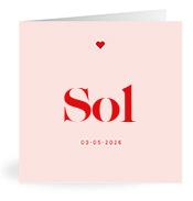Geboortekaartje naam Sol m3