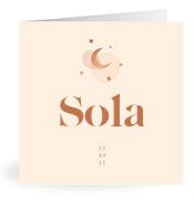 Geboortekaartje naam Sola m1