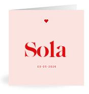 Geboortekaartje naam Sola m3