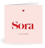 Geboortekaartje naam Sora m3