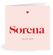 Geboortekaartje naam Sorena m3
