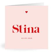 Geboortekaartje naam Stina m3