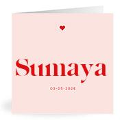Geboortekaartje naam Sumaya m3