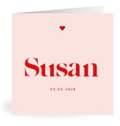 Geboortekaartje naam Susan m3