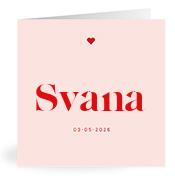 Geboortekaartje naam Svana m3