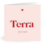 Geboortekaartje naam Terra m3