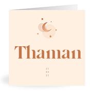 Geboortekaartje naam Thaman m1