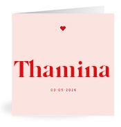 Geboortekaartje naam Thamina m3