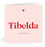 Geboortekaartje naam Tibelda m3