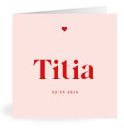 Geboortekaartje naam Titia m3