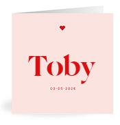 Geboortekaartje naam Toby m3