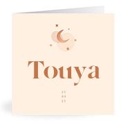 Geboortekaartje naam Touya m1