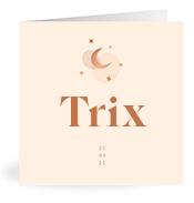 Geboortekaartje naam Trix m1