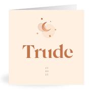 Geboortekaartje naam Trude m1