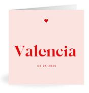 Geboortekaartje naam Valencia m3