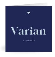 Geboortekaartje naam Varian j3