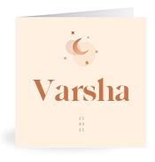 Geboortekaartje naam Varsha m1