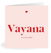 Geboortekaartje naam Vayana m3