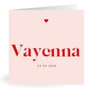 Geboortekaartje naam Vayenna m3