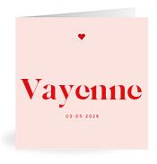 Geboortekaartje naam Vayenne m3