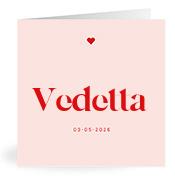 Geboortekaartje naam Vedetta m3