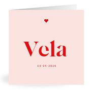 Geboortekaartje naam Vela m3