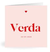Geboortekaartje naam Verda m3