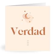 Geboortekaartje naam Verdad m1