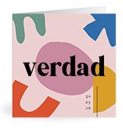 Geboortekaartje naam Verdad m2