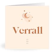 Geboortekaartje naam Verrall m1
