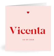 Geboortekaartje naam Vicenta m3