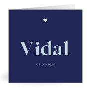 Geboortekaartje naam Vidal j3