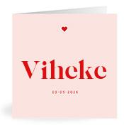 Geboortekaartje naam Viheke m3