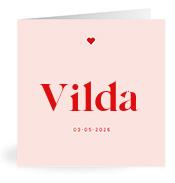 Geboortekaartje naam Vilda m3