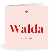 Geboortekaartje naam Walda m3